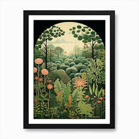 Kairakuen Japan Henri Rousseau S Style Rousseau 1 Art Print