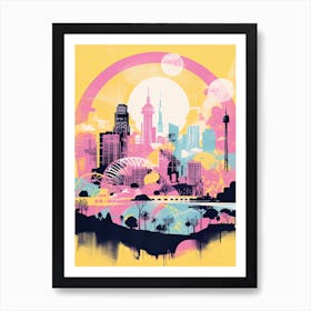 Sydney In Risograph Style 1 Art Print