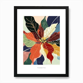 Colourful Flower Illustration Poster Poinsettia 1 Art Print