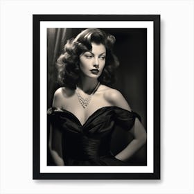 Black And White Photograph Of Ava Gardner 3 Art Print