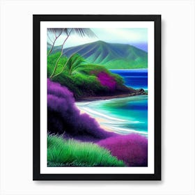 Maui Hawaii Soft Colours Tropical Destination Art Print