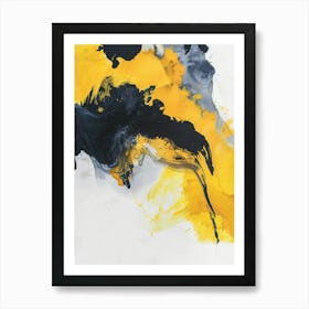 Abstract Painting, Yellow And Black Art Print