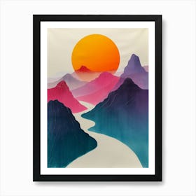 Sunset In The Mountains 69 Art Print