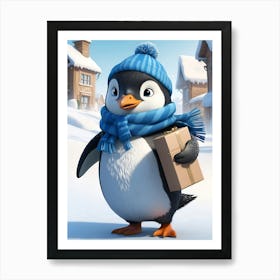 Penguin In Winter Art Print