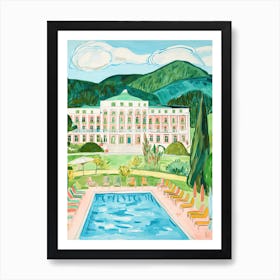 The Greenbrier   White Sulphur Springs, West Virginia   Resort Storybook Illustration 3 Art Print