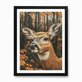 Deer In The Woods 5 Art Print