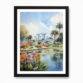 Gardens By The Bay Singapore Watercolour 1 Art Print