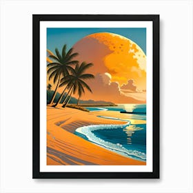 Sunset On The Beach Art Print