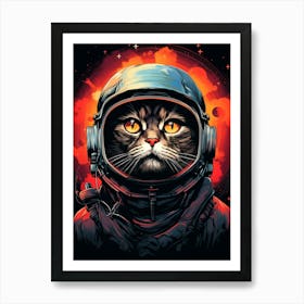 Astronaut Cat Art Print