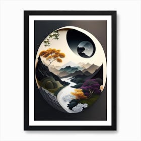 Landscapes 6, Yin and Yang Illustration Art Print