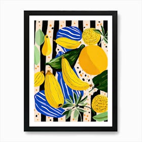Yellow Squash Summer Illustration 2 Art Print