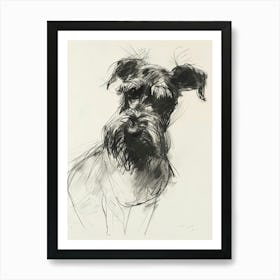 Sealyham Terrier Dog Charcoal Line 1 Art Print