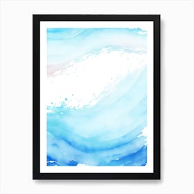 Blue Ocean Wave Watercolor Vertical Composition 15 Art Print