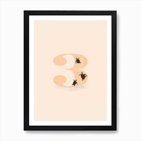 Letter 3 Turtles Art Print