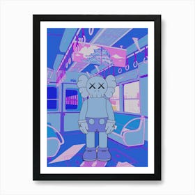 kaws in train Art Print