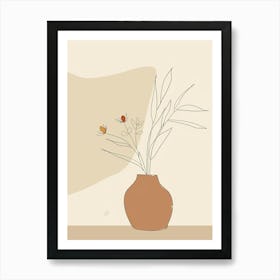 Amsterdam Botanical Garden Boho Line Art Art Print