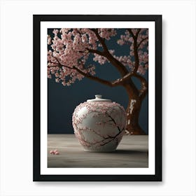 Cherry Blossom Vase Art Print