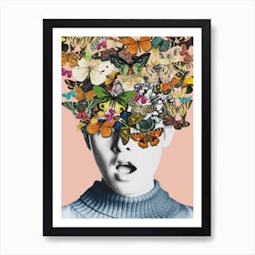 Twiggy Surprise Pink Art Print