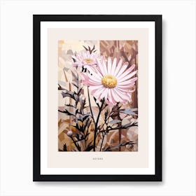 Flower Illustration Asters 4 Poster Art Print