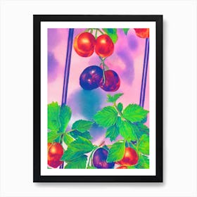 Gooseberry Risograph Retro Poster Fruit Affiche