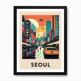 Seoul 2 Vintage Travel Poster Art Print