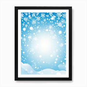 Template Snowfall Pattern Defocused Flier Holiday Frost Snowflake Fall Season Shine Blue (34) Art Print