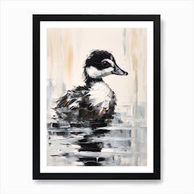 Duckling Swimming In The River 4 Art Print