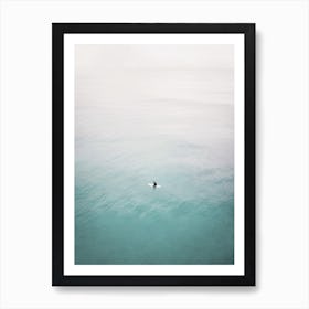 Surfer In Middle Of Ocean Art Print