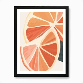 Grapefruits Close Up Illustration 5 Art Print