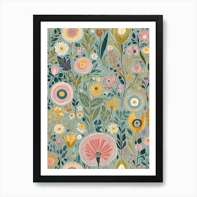 Floral Serenade In Pastel Art Print