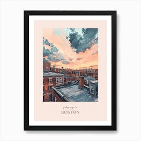 Mornings In Boston Rooftops Morning Skyline 2 Art Print