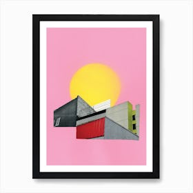 Pink City Sun Art Print