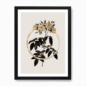 Gold Ring Musk Rose Glitter Botanical Illustration 1 Art Print