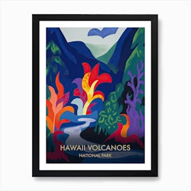 Hawaii Volcanoes National Park Travel Poster Matisse Style 2 Art Print