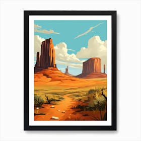 Desert Landscape Vector Illustration 1 Art Print