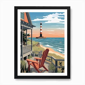 Outer Banks North Carolina, Usa, Graphic Illustration 4 Art Print