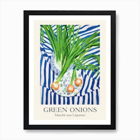 Marche Aux Legumes Green Onions Summer Illustration 7 Art Print