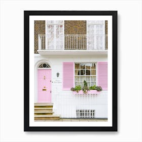 Pastel Pink Door London Art Print