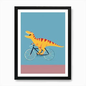 Dinosaur On A Bike 2 Art Print