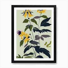 Hedge Nettle Wildflower Modern Muted Colours 2 Art Print