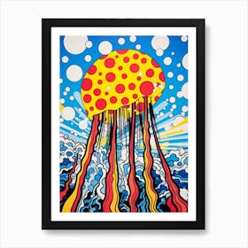Polka Dot Pop Art Jelly Fish 6 Art Print