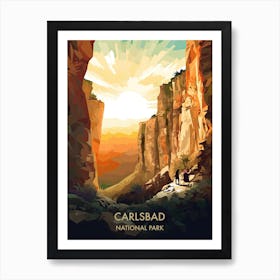 Carlsbad National Park Travel Poster Illustration Style 1 Art Print