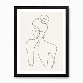 Woman In A Bun Art Print