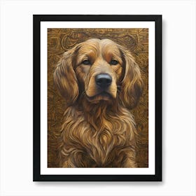 Dog Antique Abstract Portrait Art Print