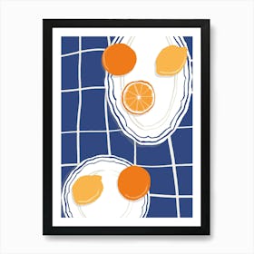 Food Illustration Oranges Preppy Contemporary Kitchen Art Print