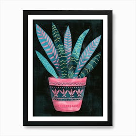 Pink Potted Plant Art Print