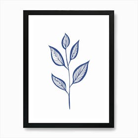 Leaf on white Art Print