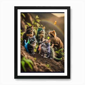 Rainbow Kittens Art Print