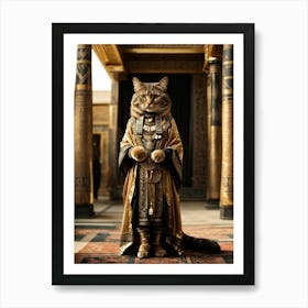 Cat In Egyptian Costume Art Print