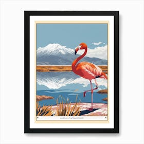 Greater Flamingo Andean Plateau Chile Tropical Illustration 6 Poster Art Print